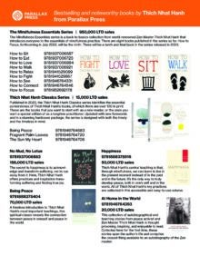 Thich Nhat Hanh Parallax Press Sell Sheet cover