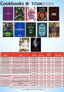 Titan Books Cookbooks Sell Sheet cover