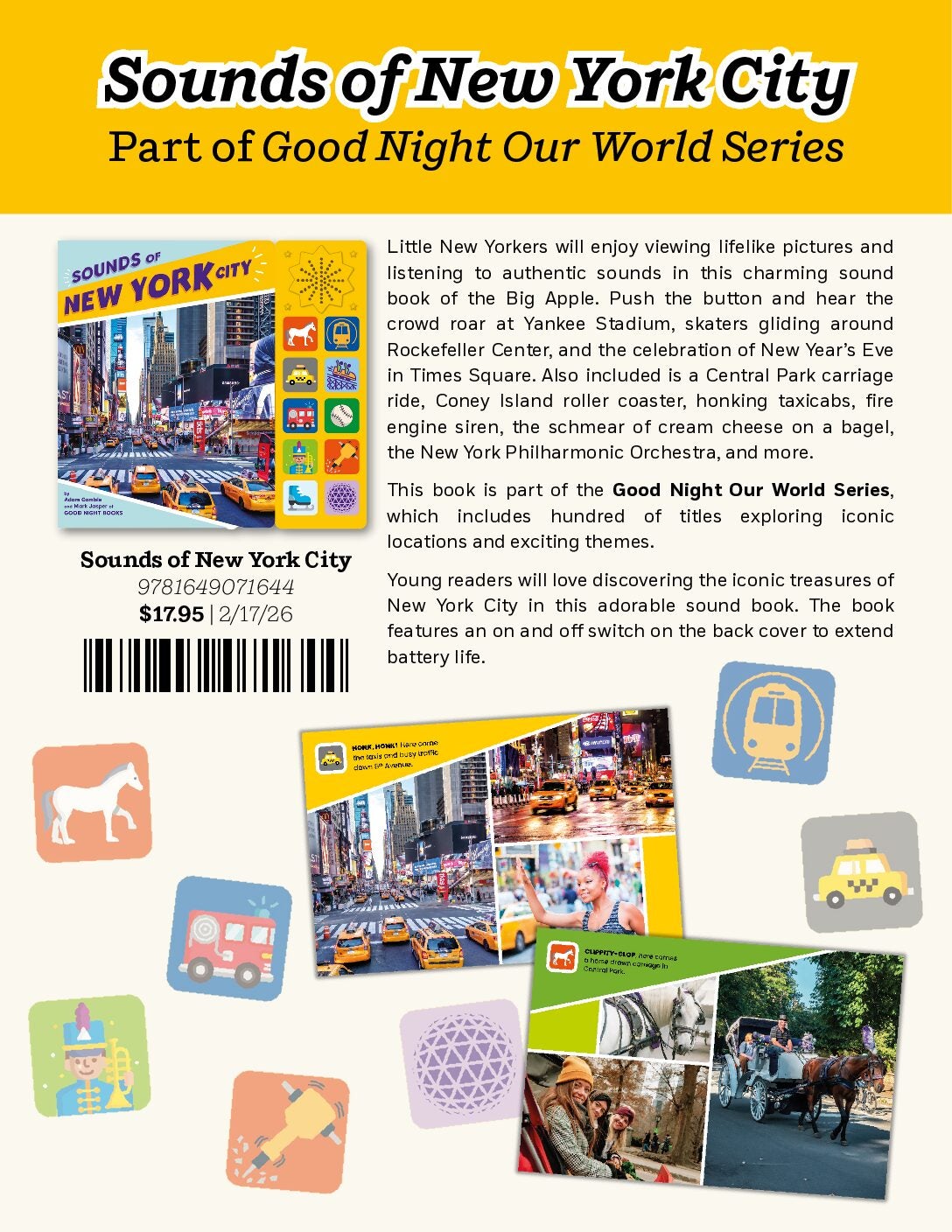 Sounds of New York City – Good Night Books cover
