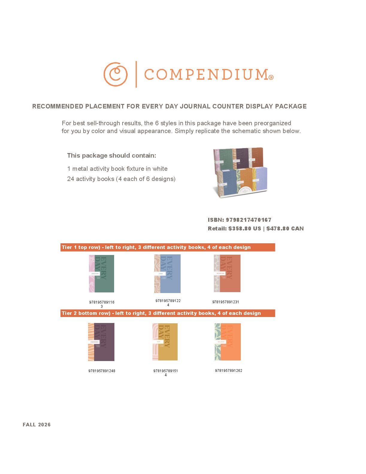 Every Day Journal Counter Display Fall 2026 Planogram cover