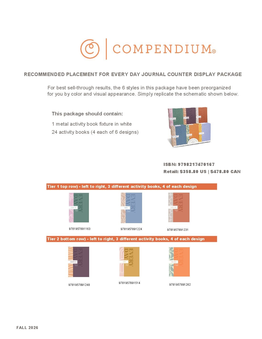 Every Day Journal Counter Fall 2026 Planogram cover