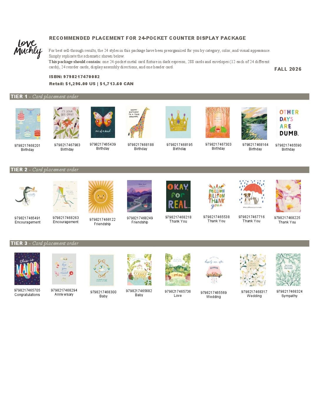 Love Muchly Counter Display Fall 2026 Planogram cover