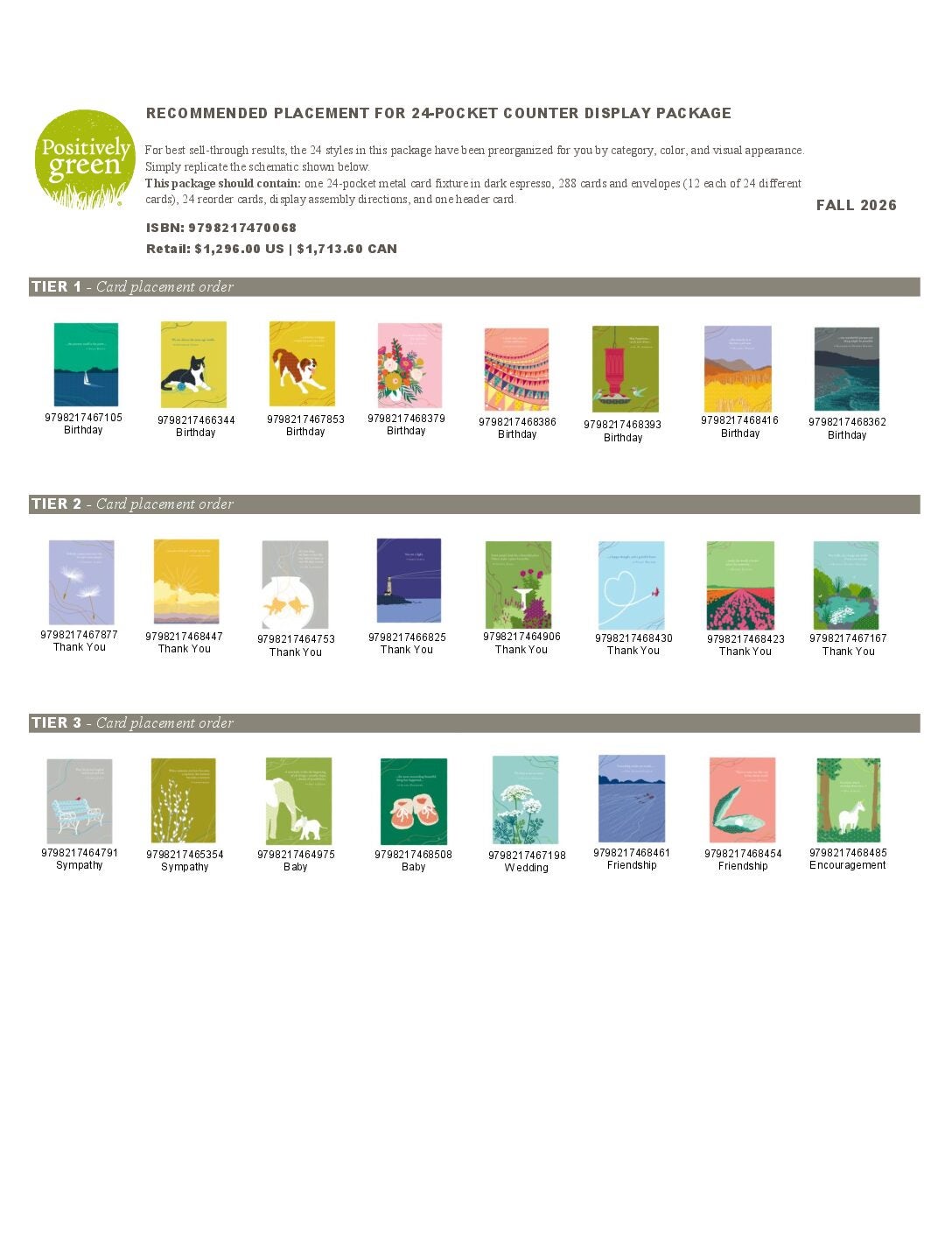 Positively Green Counter Display Fall 2026 Planogram cover