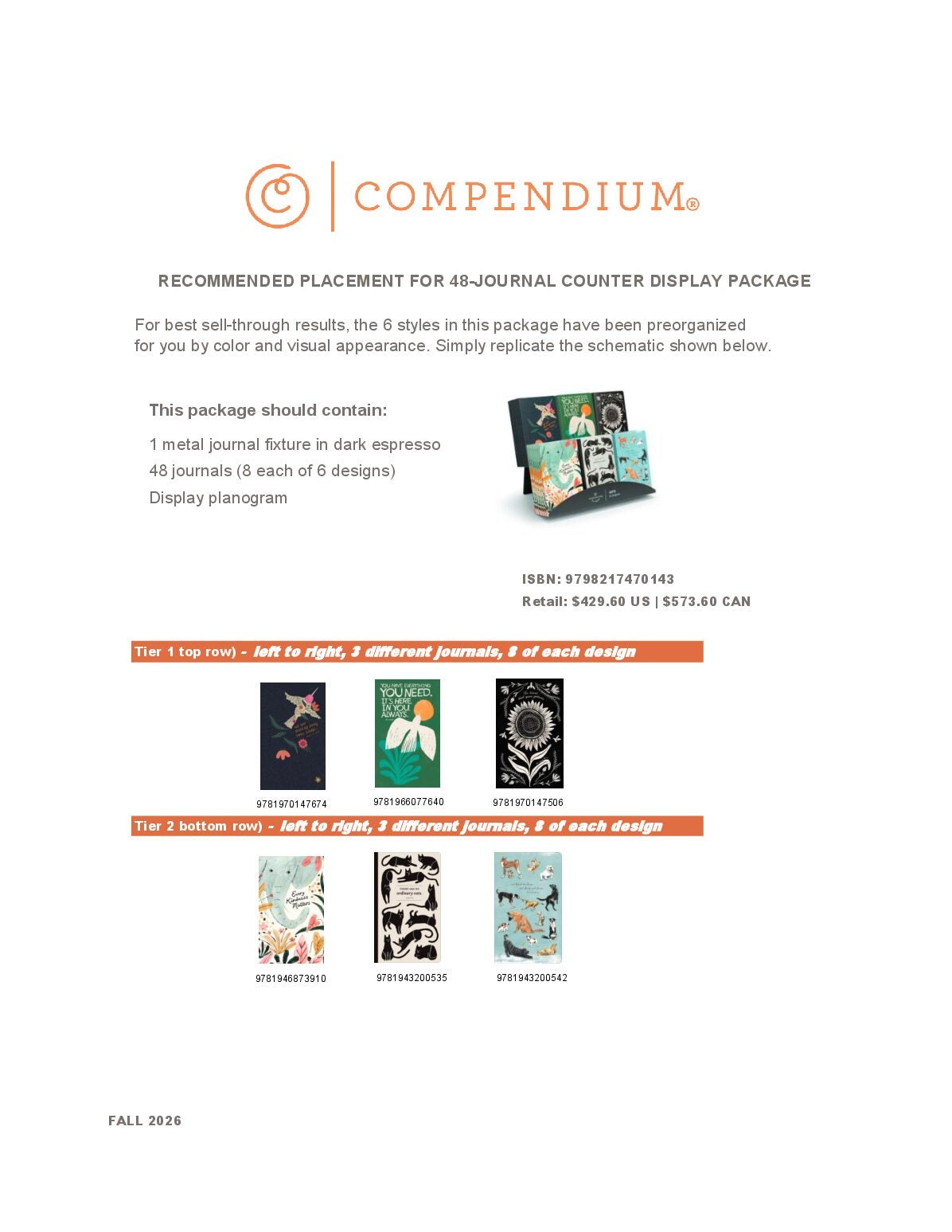 Write Now Journal Counter Display Fall 2026 Planogram cover