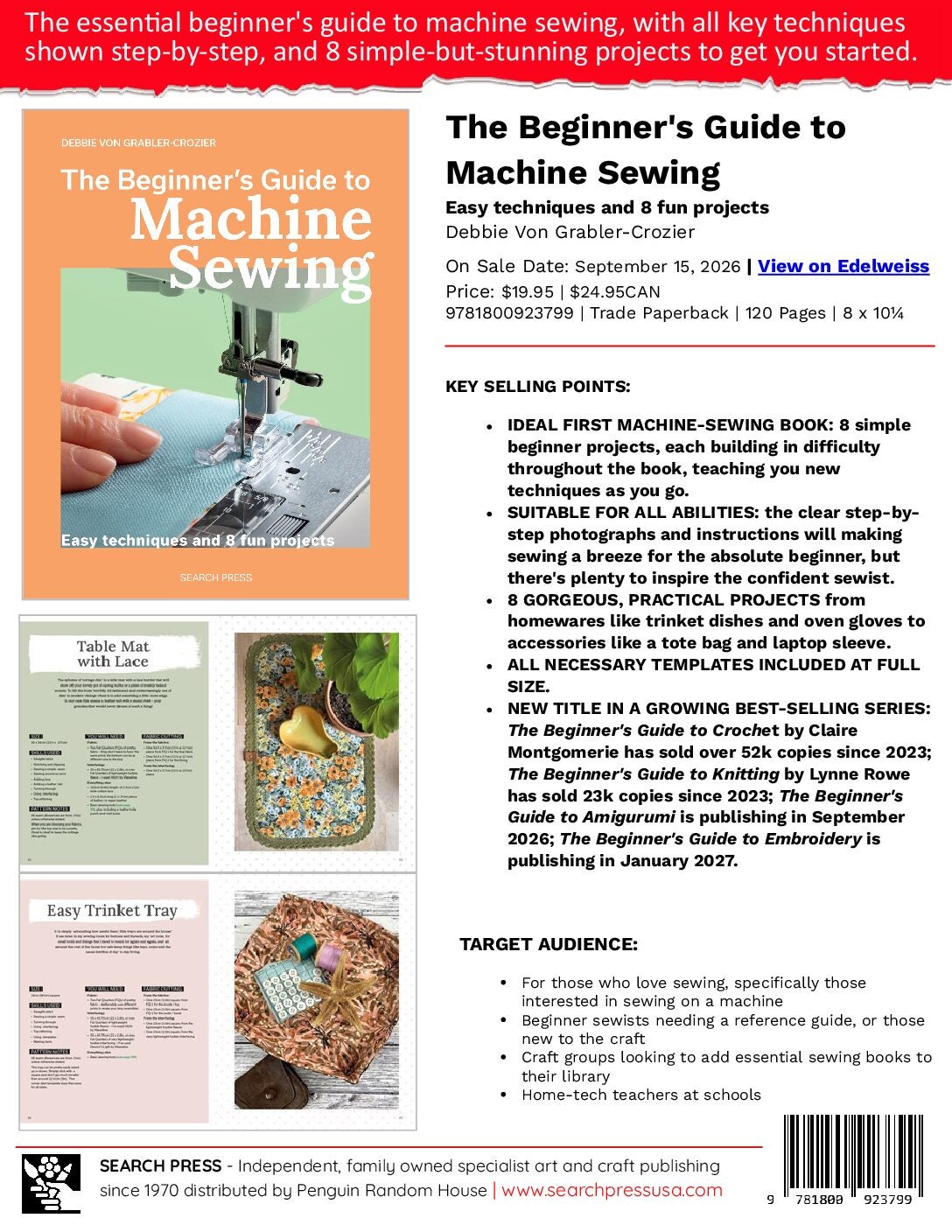 The Beginner’s Guide to Machine Sewing Sell Sheet cover