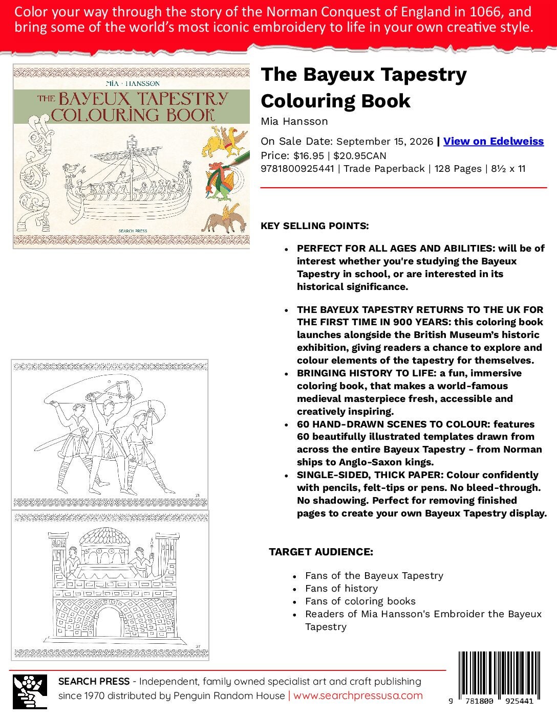 The Bayeux Tapestry Colouring Book Sell Sheet cover
