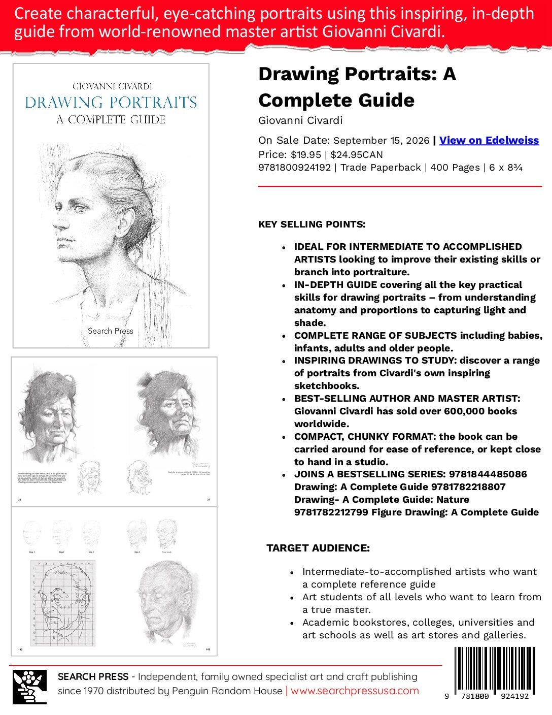 Drawing Portraits: A Complete Guide Sell Sheet cover