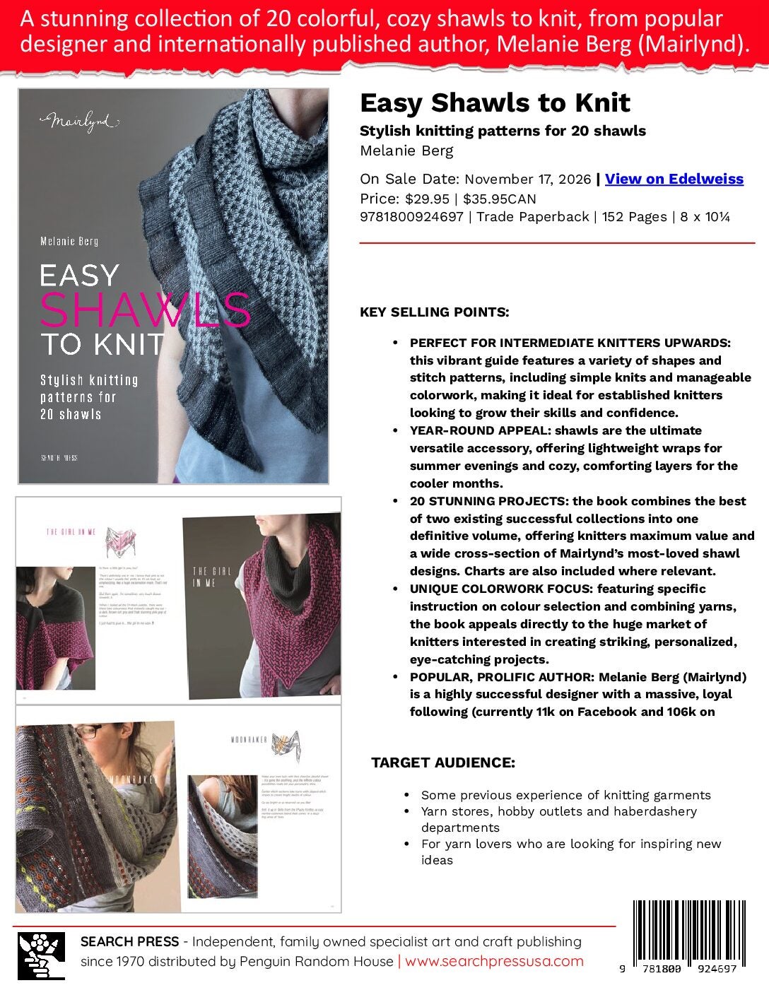 Easy Shawls to Knit Sell Sheet cover