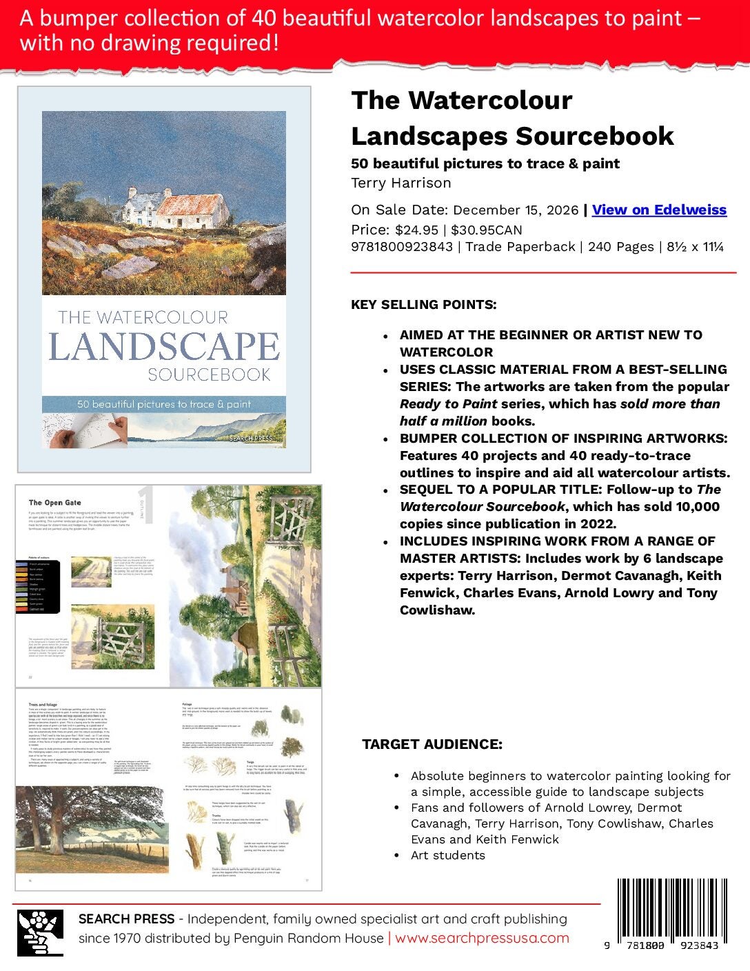 The Watercolour Landscapes Sourcebook Sell Sheet cover