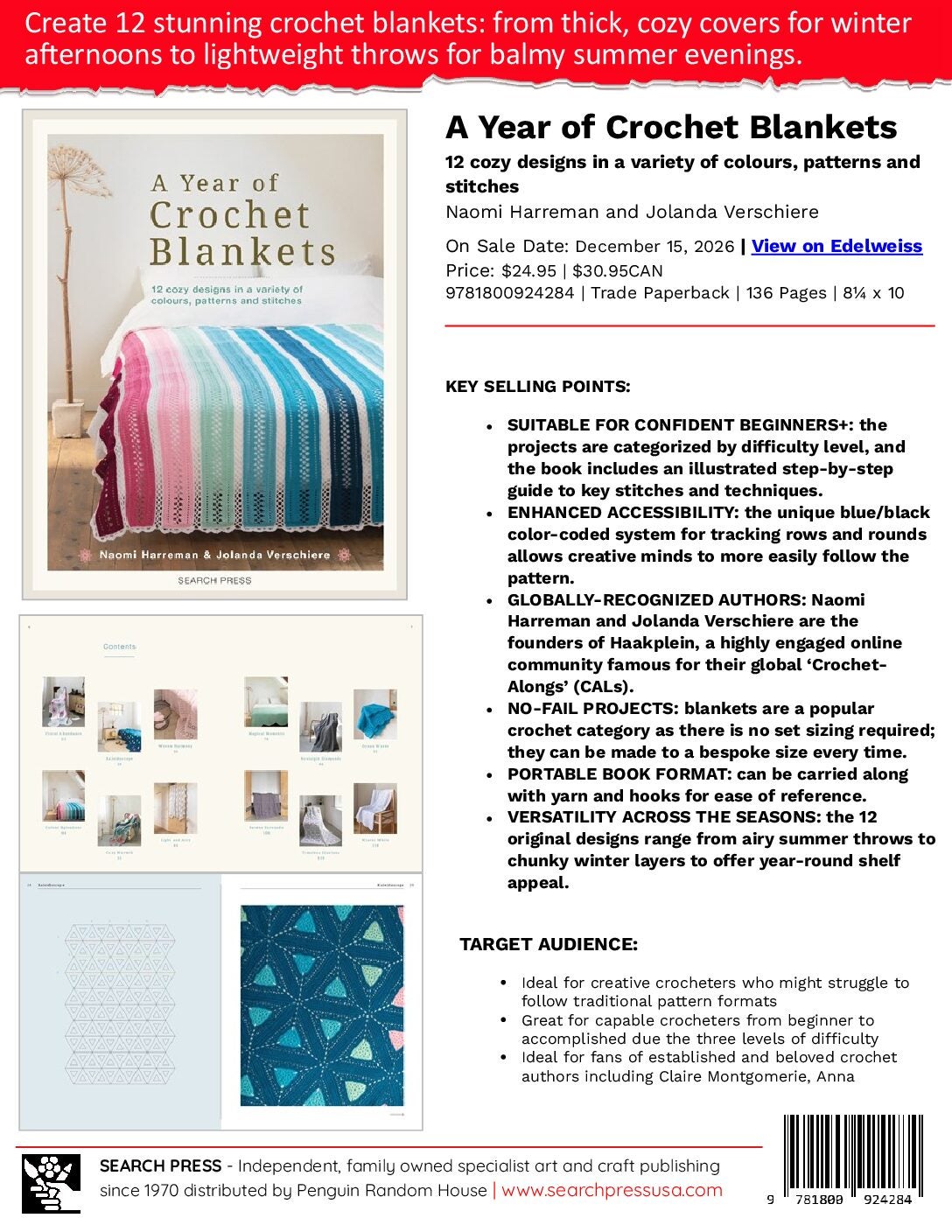 A Year of Crochet Blankets Sell Sheet cover