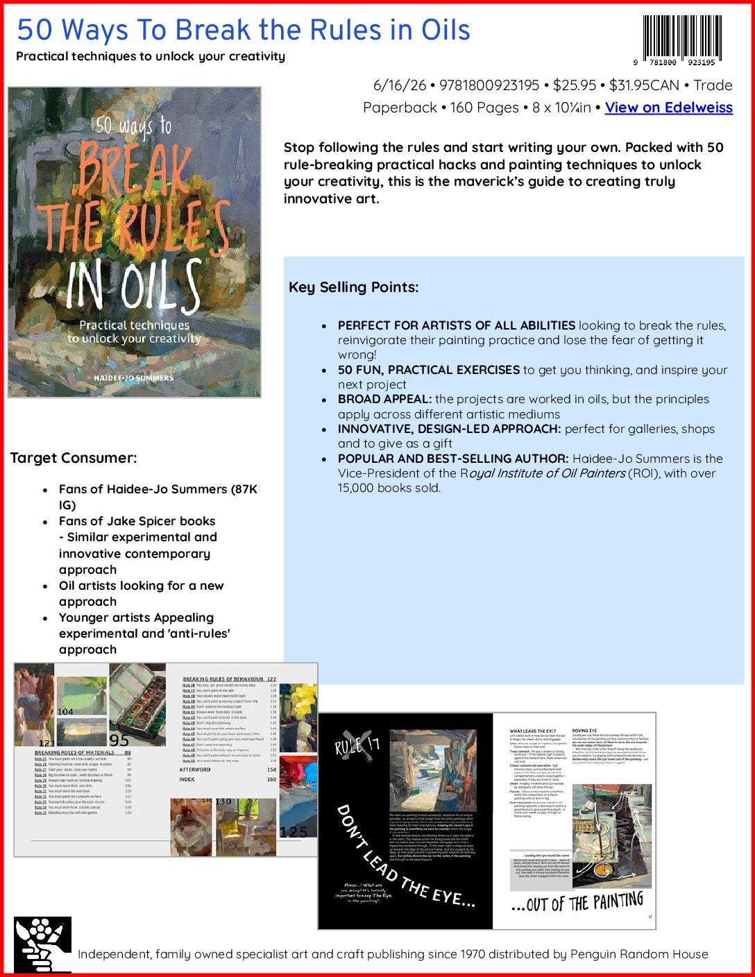50 Ways To Break the Rules in Oils Sell Sheet cover